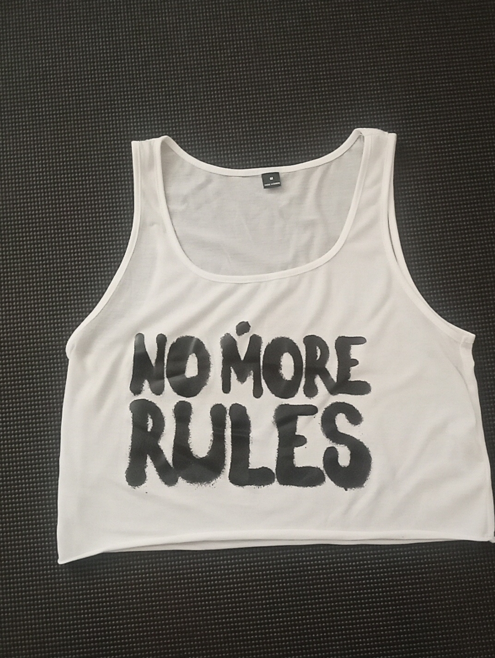White Graphic Tank Top - NO MORE RULES